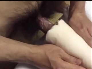 ゴム付けてオナホ(イク)